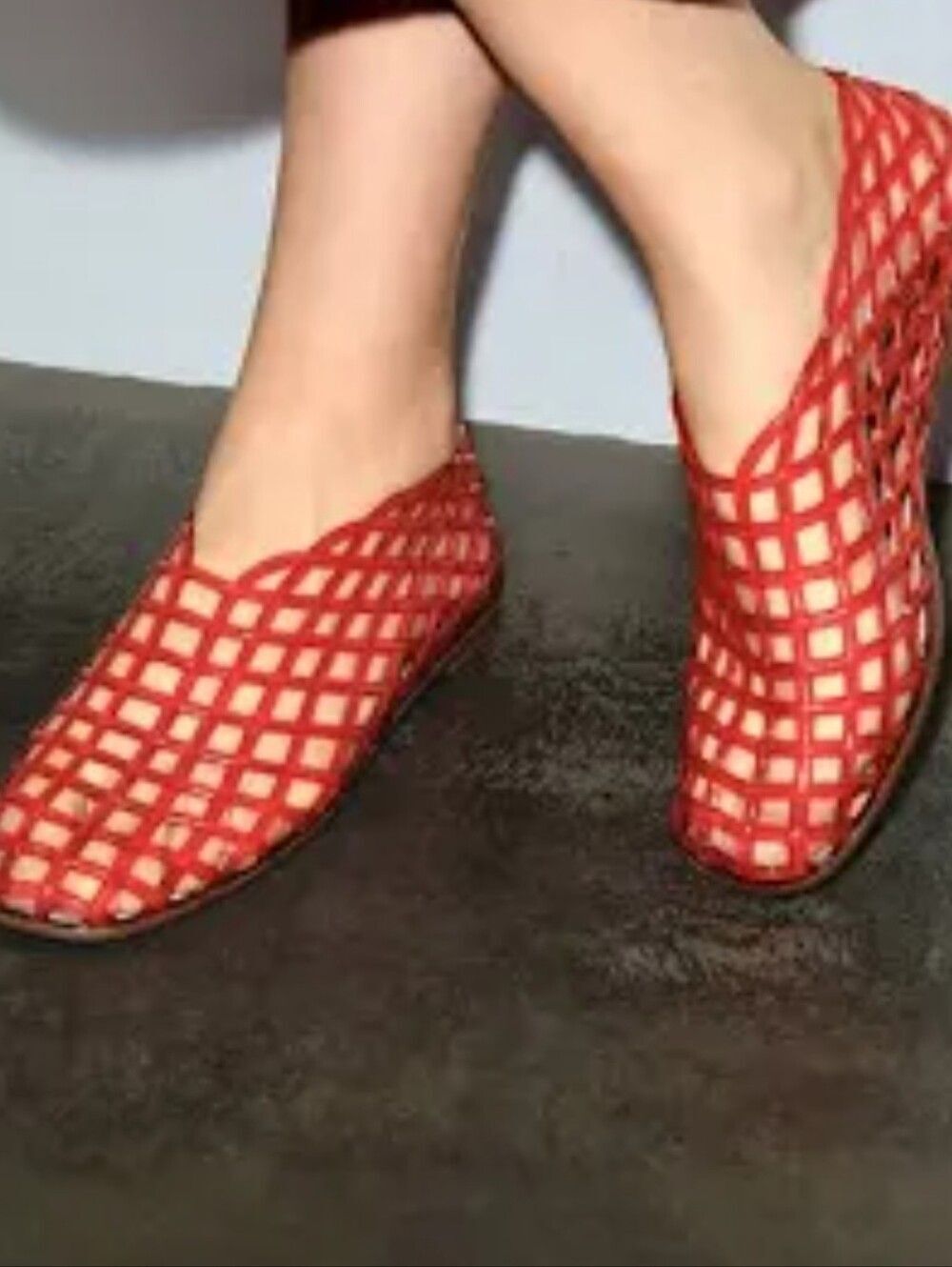 BRAND NEW CHARLES ALBERT WOMENS JELLY  SQUARE  TOE MESH BALLET FLATS